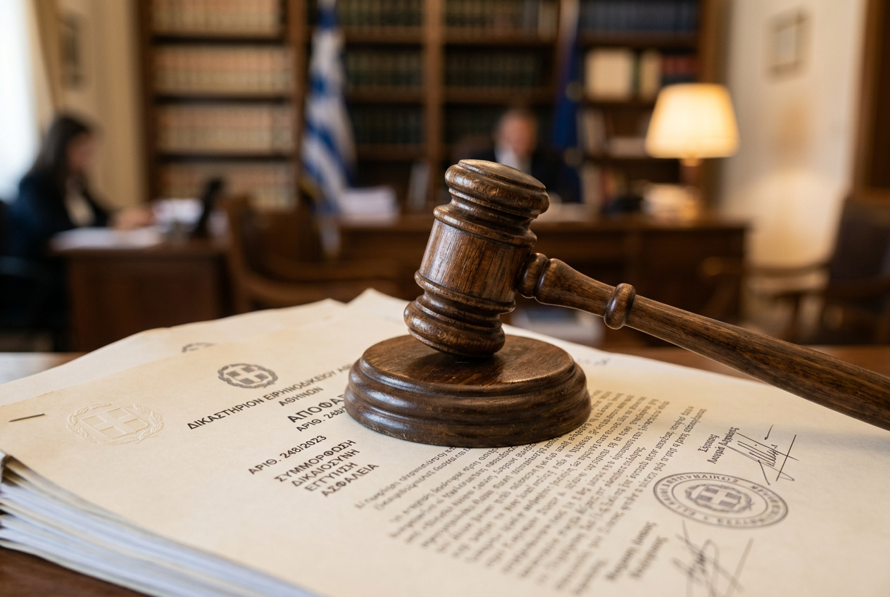 Legal documents and symbols of Greek regulation